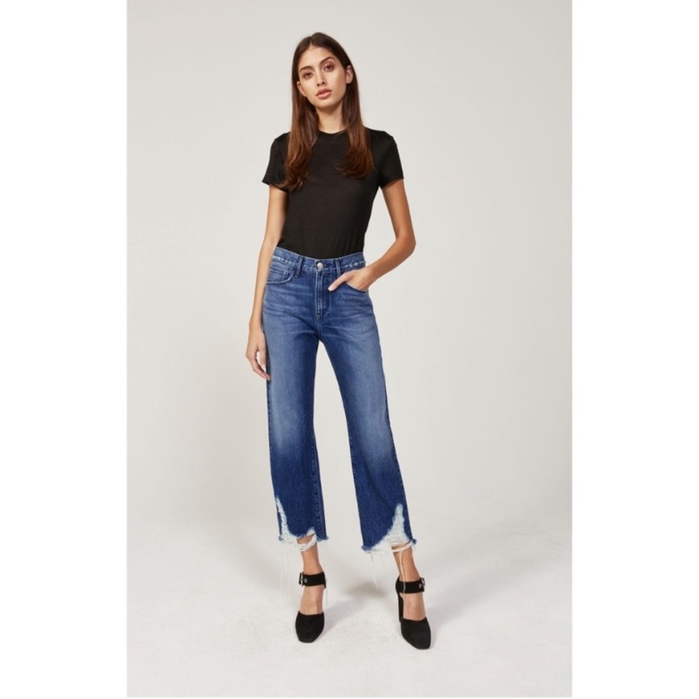 NEW 3X1 Higher Ground Boyfriend Cropped Distressed Jeans Rushmore Wash
